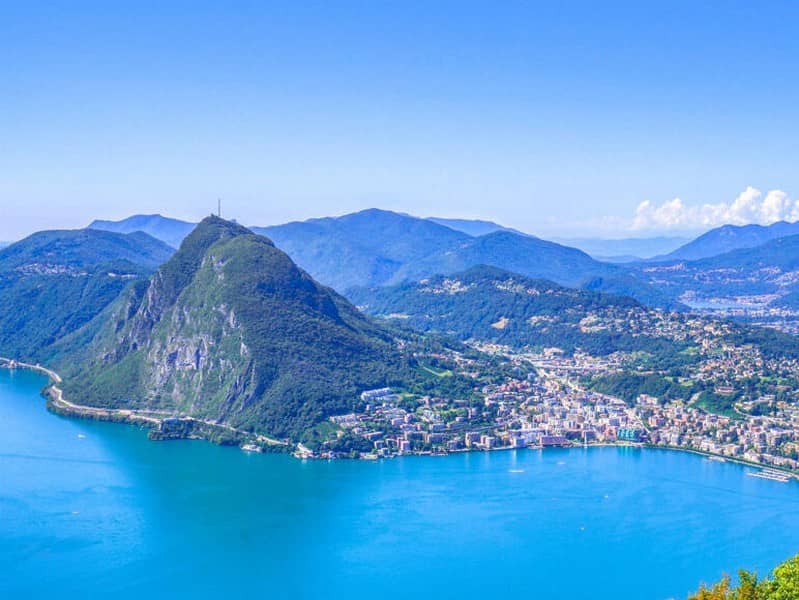 View of Lake Lugano during the bike tour